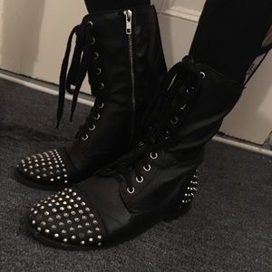 Mossimo studded zip up/lace up boots